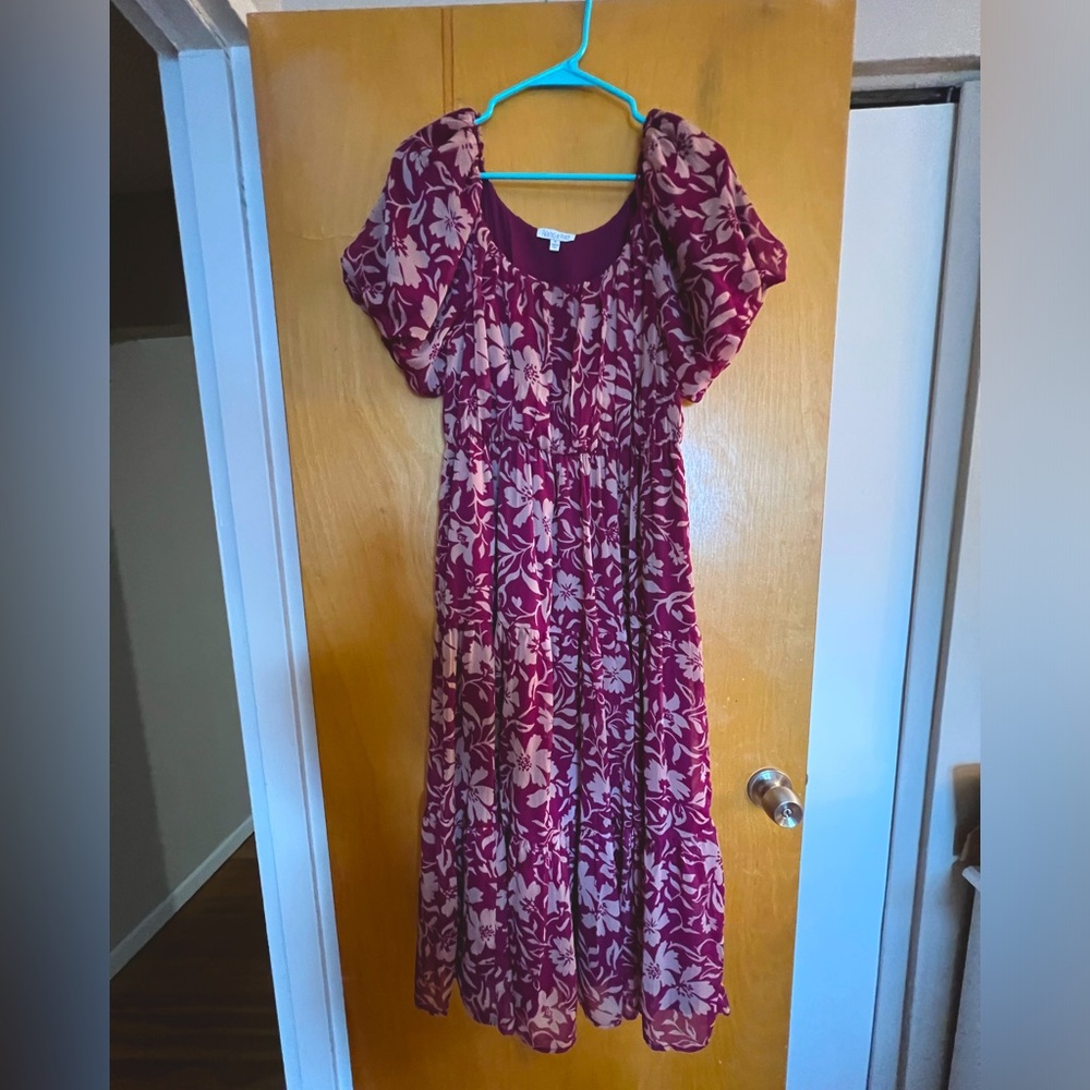 Floor Length Purple Floral Dress